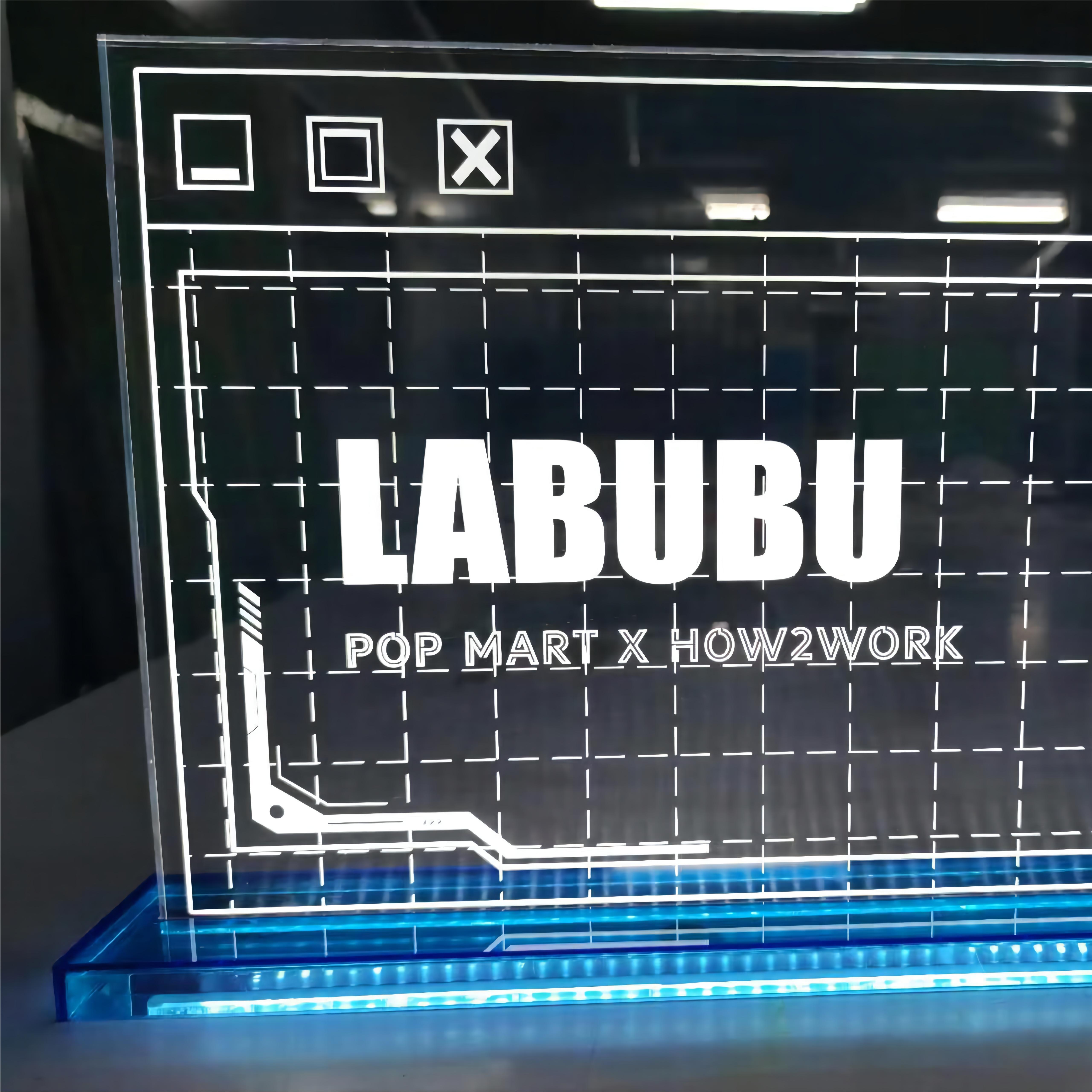 亚克力台卡透明LED发光展示丝印喷绘广告展示牌泡泡玛特展示桌牌 图片 3